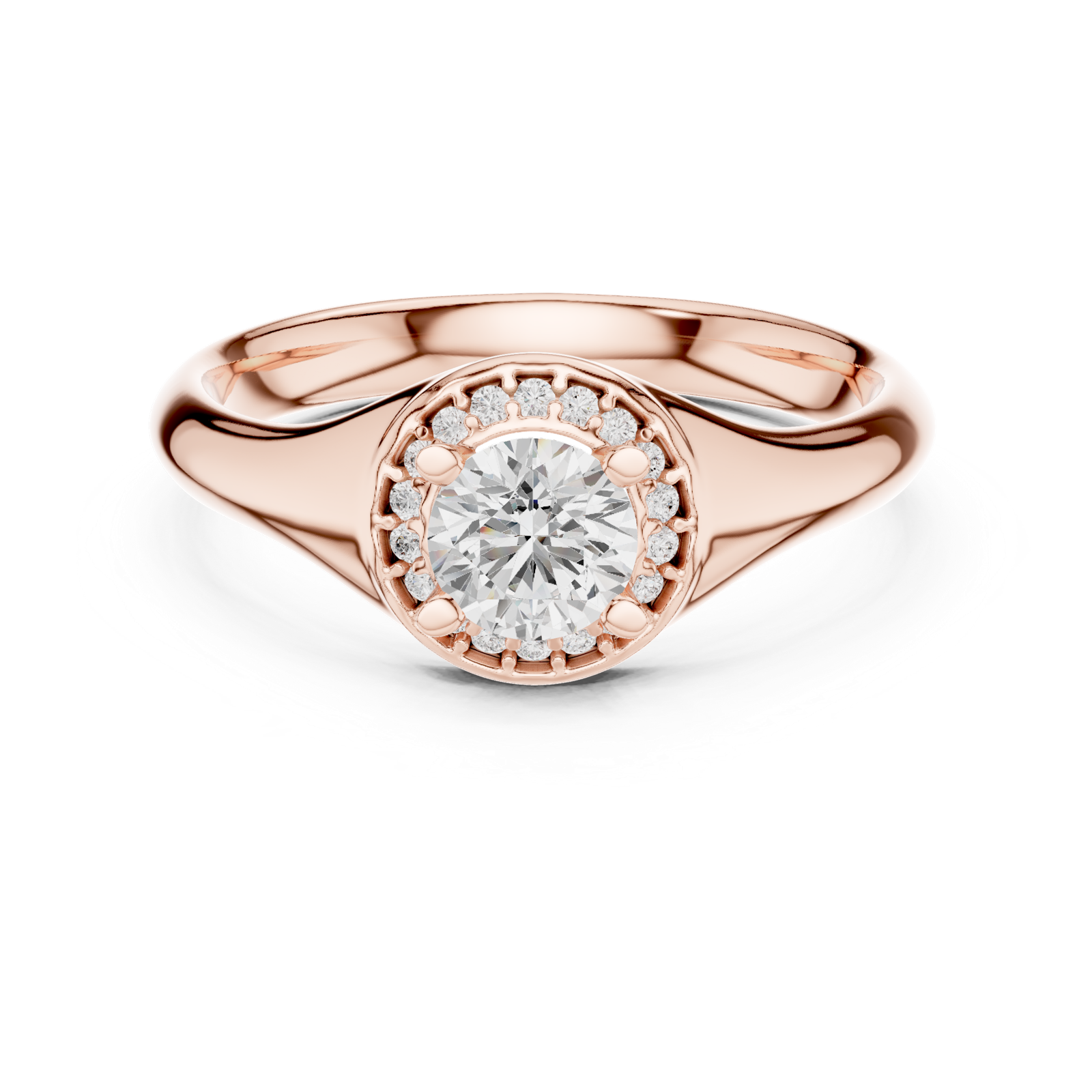 Gold Ring LR-0214, Rose Gold, view 4