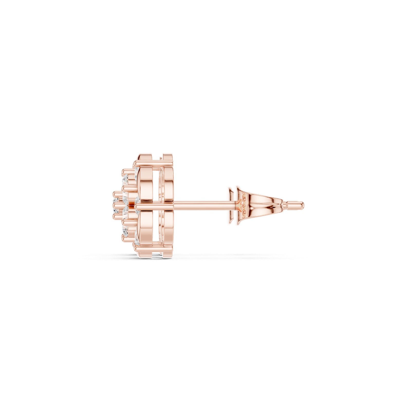 Gold Earrings AGDER-353, Rose Gold, view 3