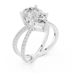 Gold Jewelry L36-25, Pear center stone, White Gold, view 2