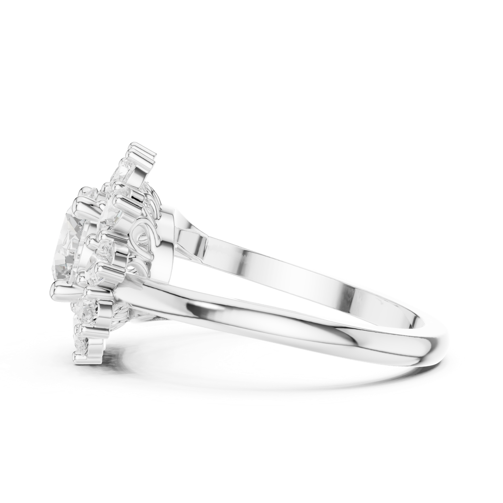 Gold Ring DDLR-405, White Gold, view 3