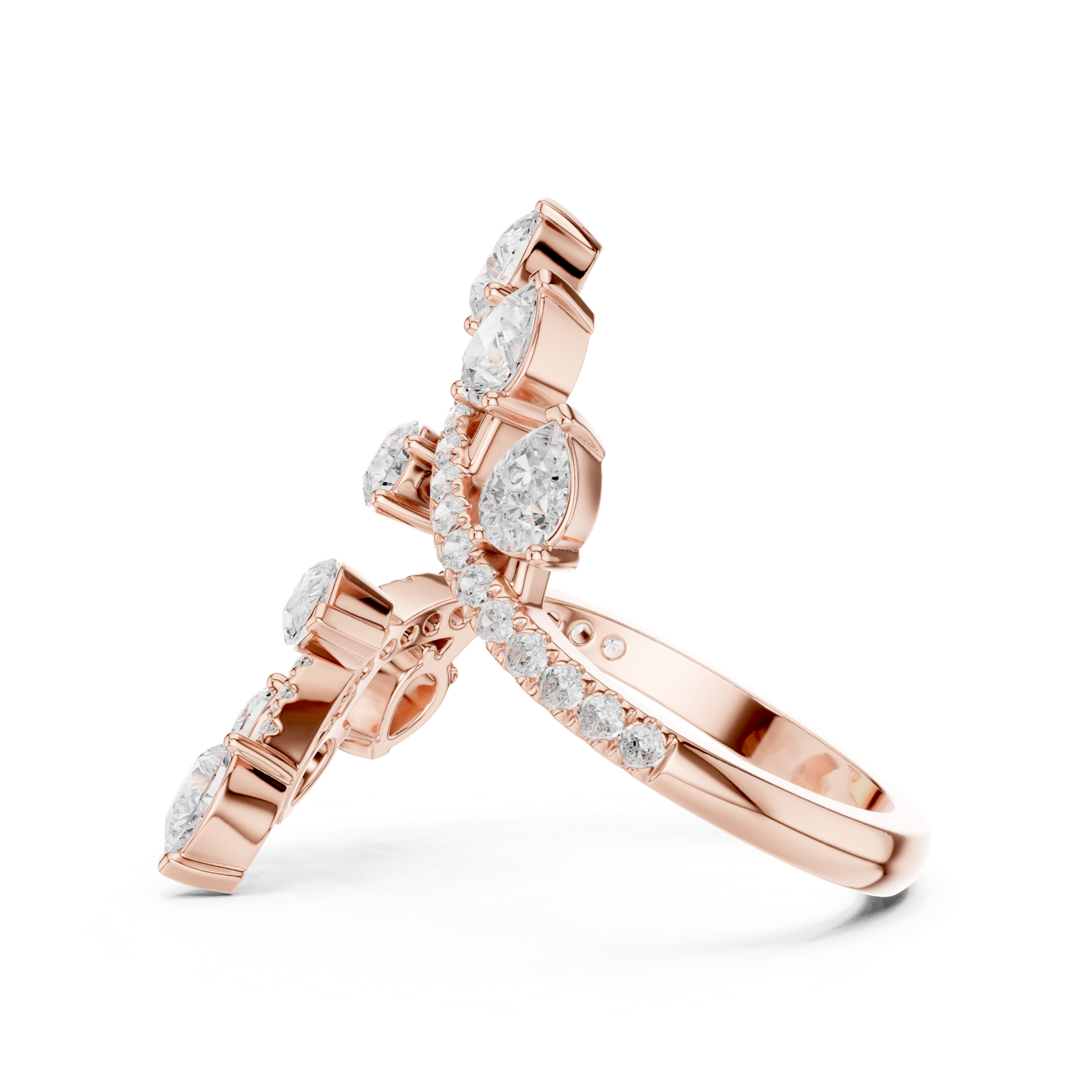 Gold Ring DDLR-852, Rose Gold, view 3