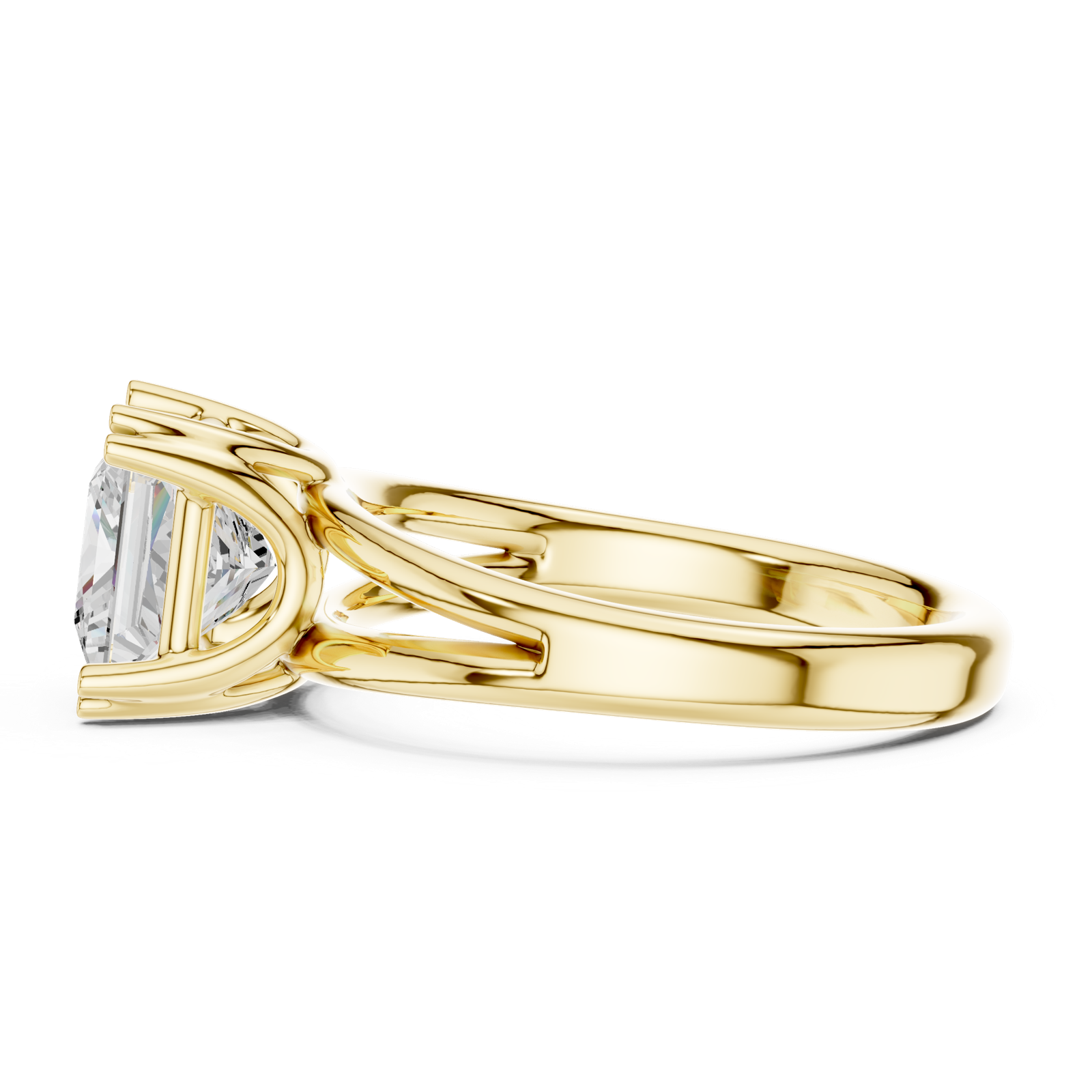 Gold Jewelry L36-7, Princess center stone, Yellow Gold, view 3