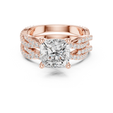 Gold Ring, Cushion center stone, Rose Gold, view 4
