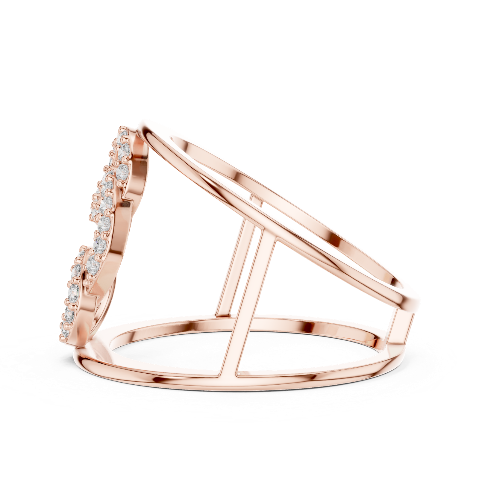 Gold Ring LR-01 (85), Rose Gold, view 3