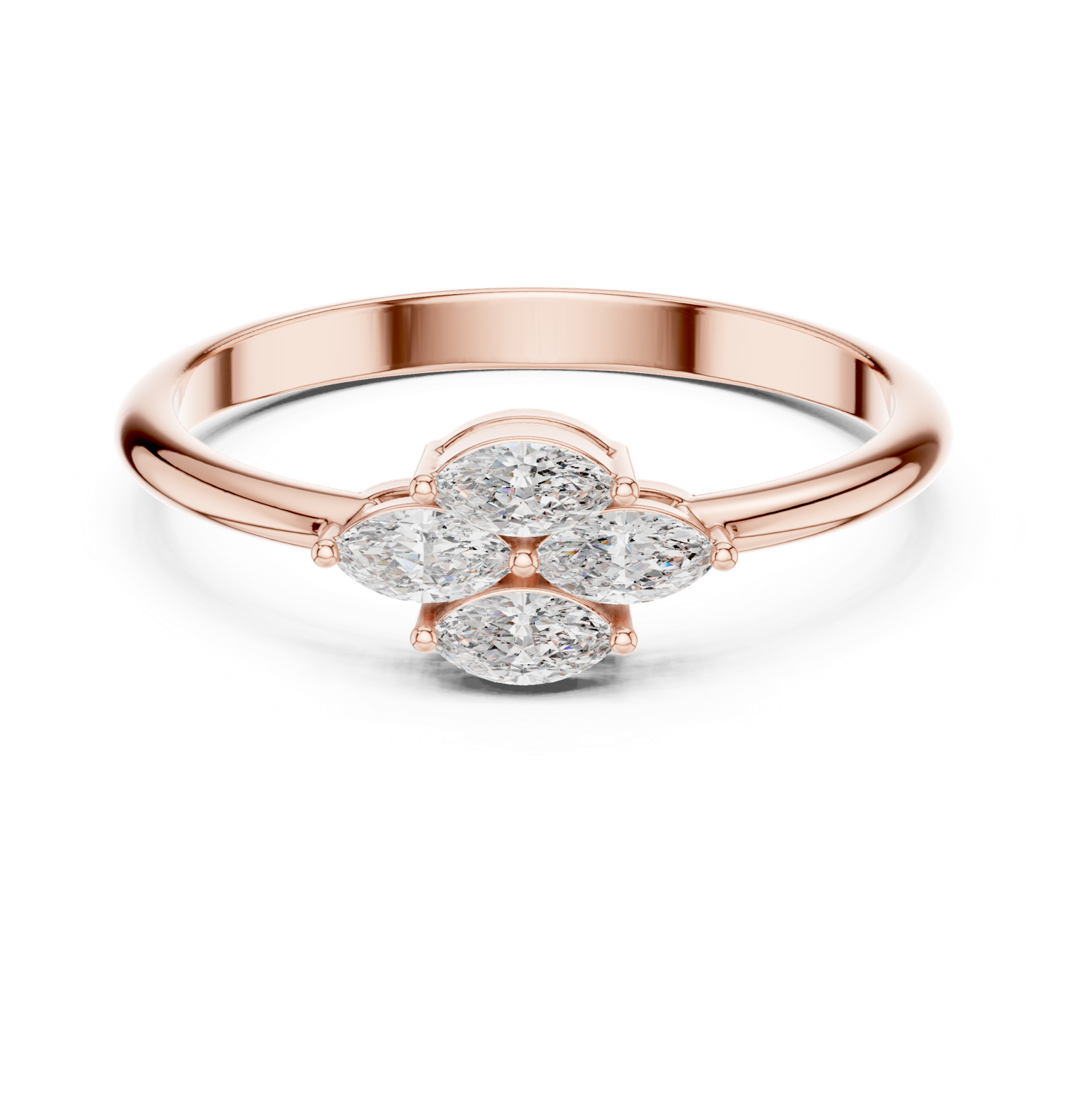Gold Ring HLR-108, Rose Gold, view 4