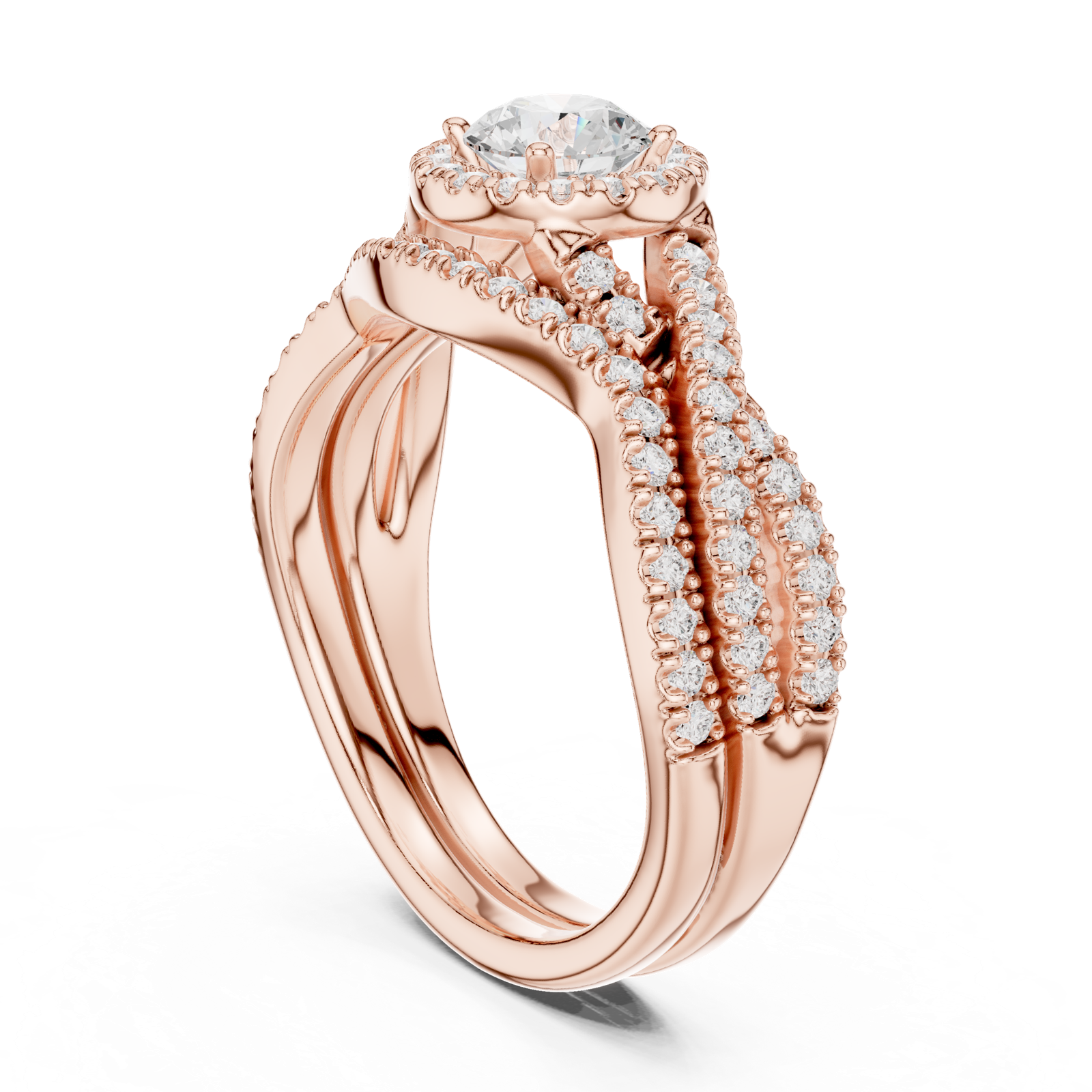 Gold Ring LR-0268, Rose Gold, view 1
