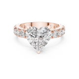 Gold Jewelry L35-63, Heart center stone, Rose Gold, view 4