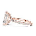 Gold Ring DDLR-172, Emerald center stone, Rose Gold, view 3