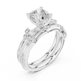 Gold Ring DDLR-299, Cushion center stone, White Gold, view 2