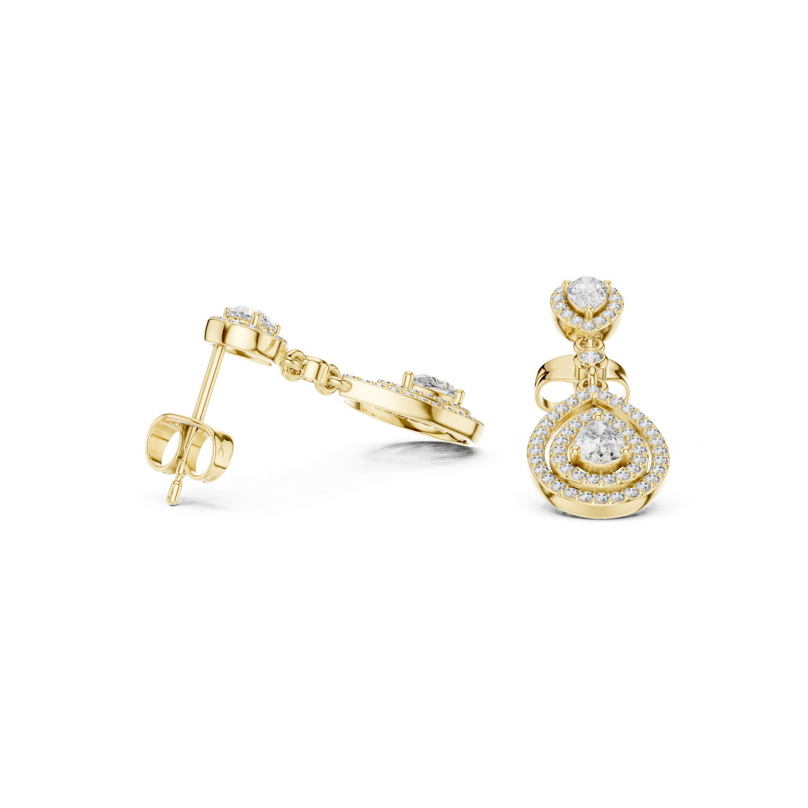Gold Earrings 3-10007E_116_M, Yellow Gold, view 1