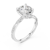 Gold Ring DDLR-167, Round center stone, White Gold, view 2