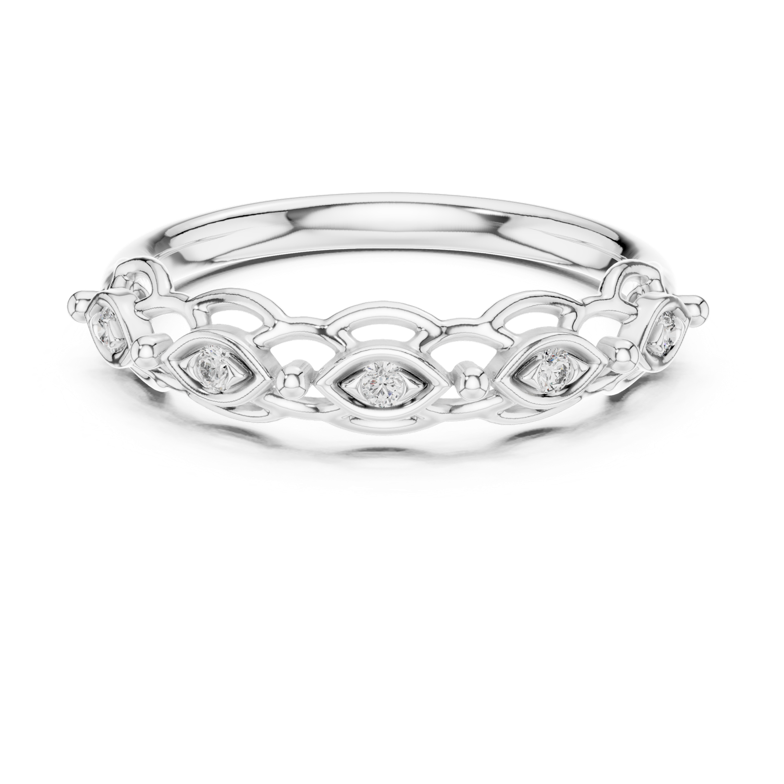 Gold Ring 12-10072@L, White Gold