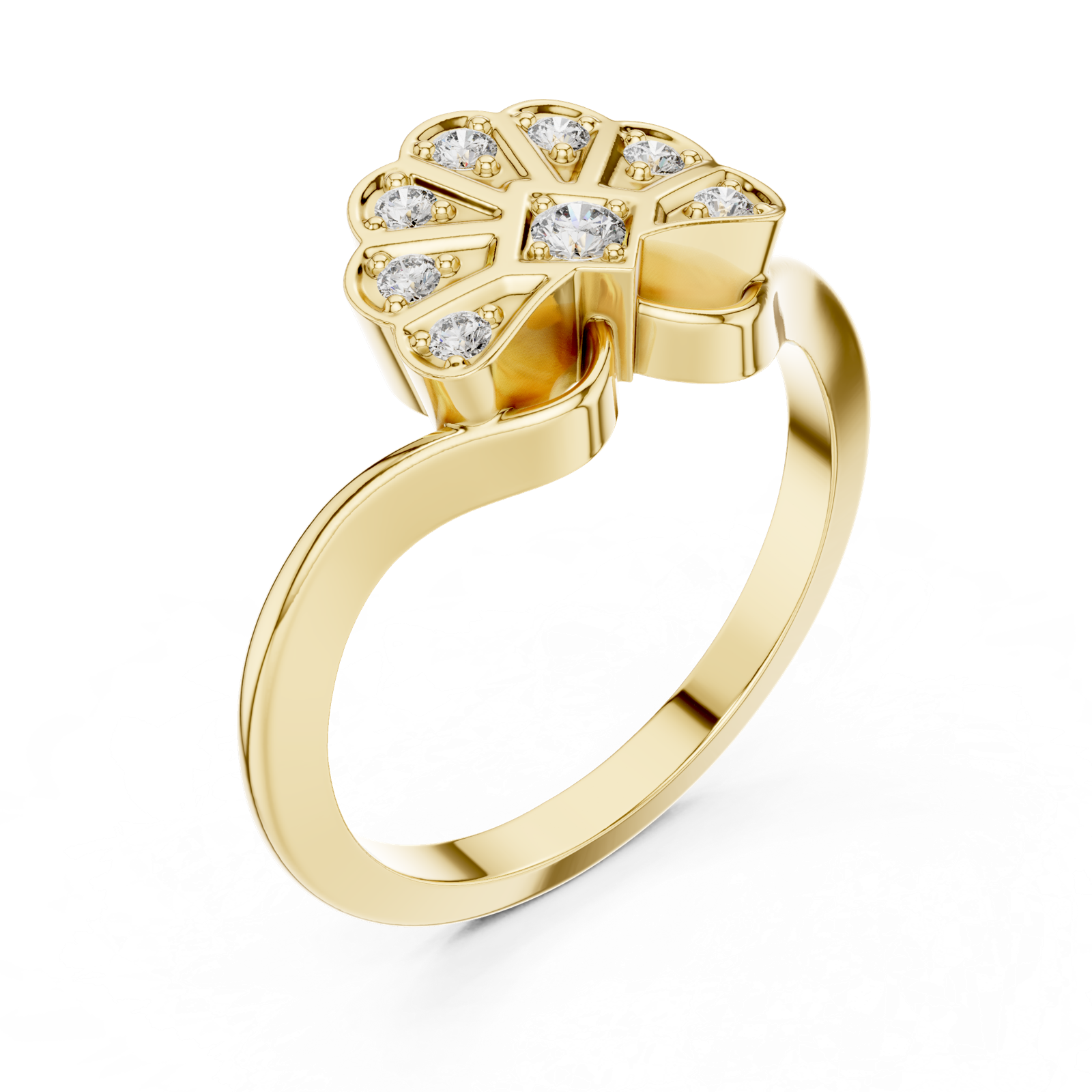 Gold Ring 00001L (50), Yellow Gold, view 2