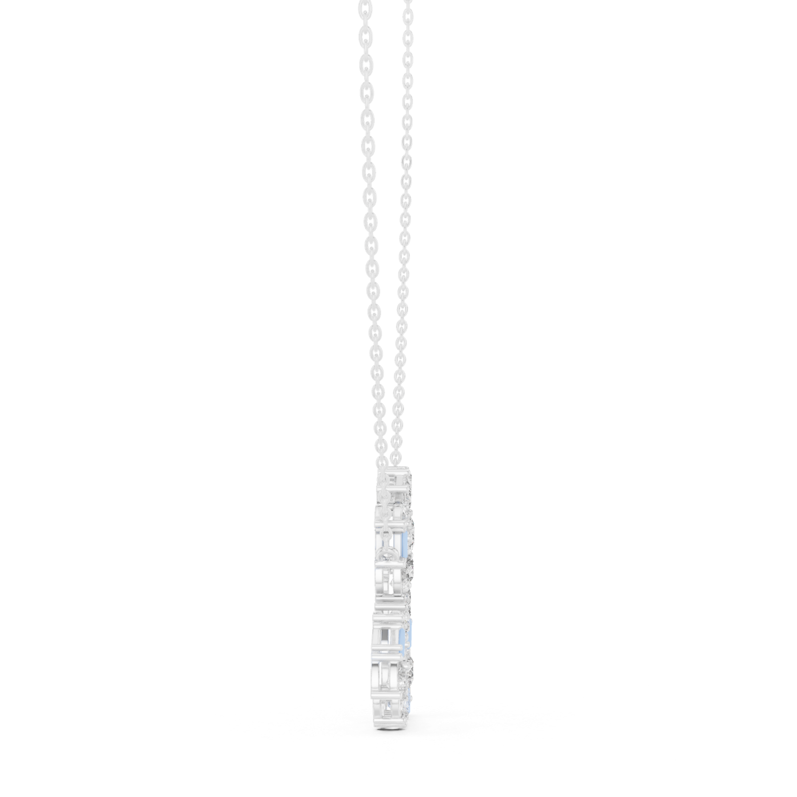 Gold Pendant GPD-0008, White Gold, view 3