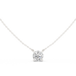 Gold Jewelry DDPO-001, Round center stone, White Gold