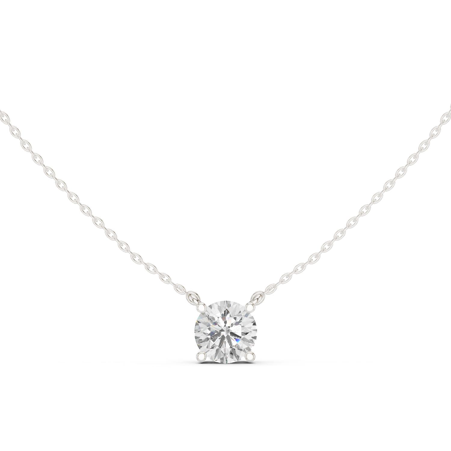 Gold Jewelry DDPO-001, Round center stone, White Gold