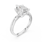 Gold Ring DDLR-175, Pear center stone, White Gold, view 2