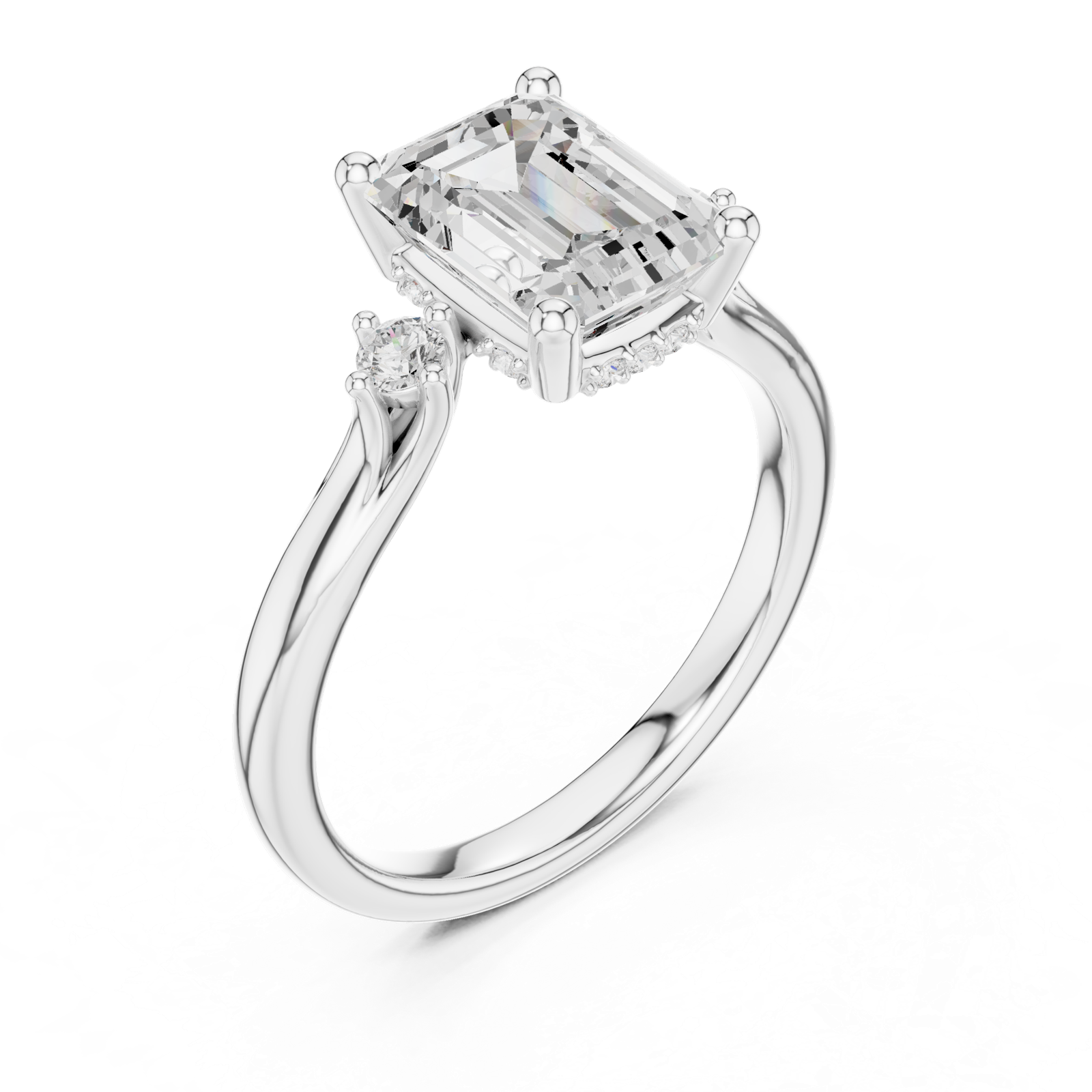 Gold Ring DDLR-971, White Gold, view 2