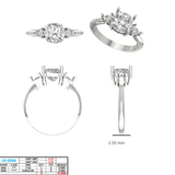 Gold Jewelry, Cushion center stone, Yellow Gold, view 50