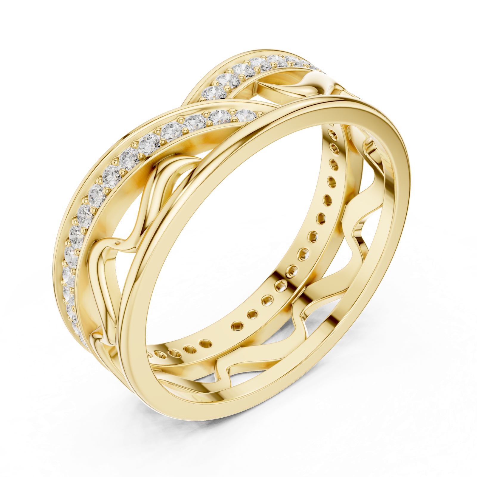 Gold Ring R25, Yellow Gold, view 2