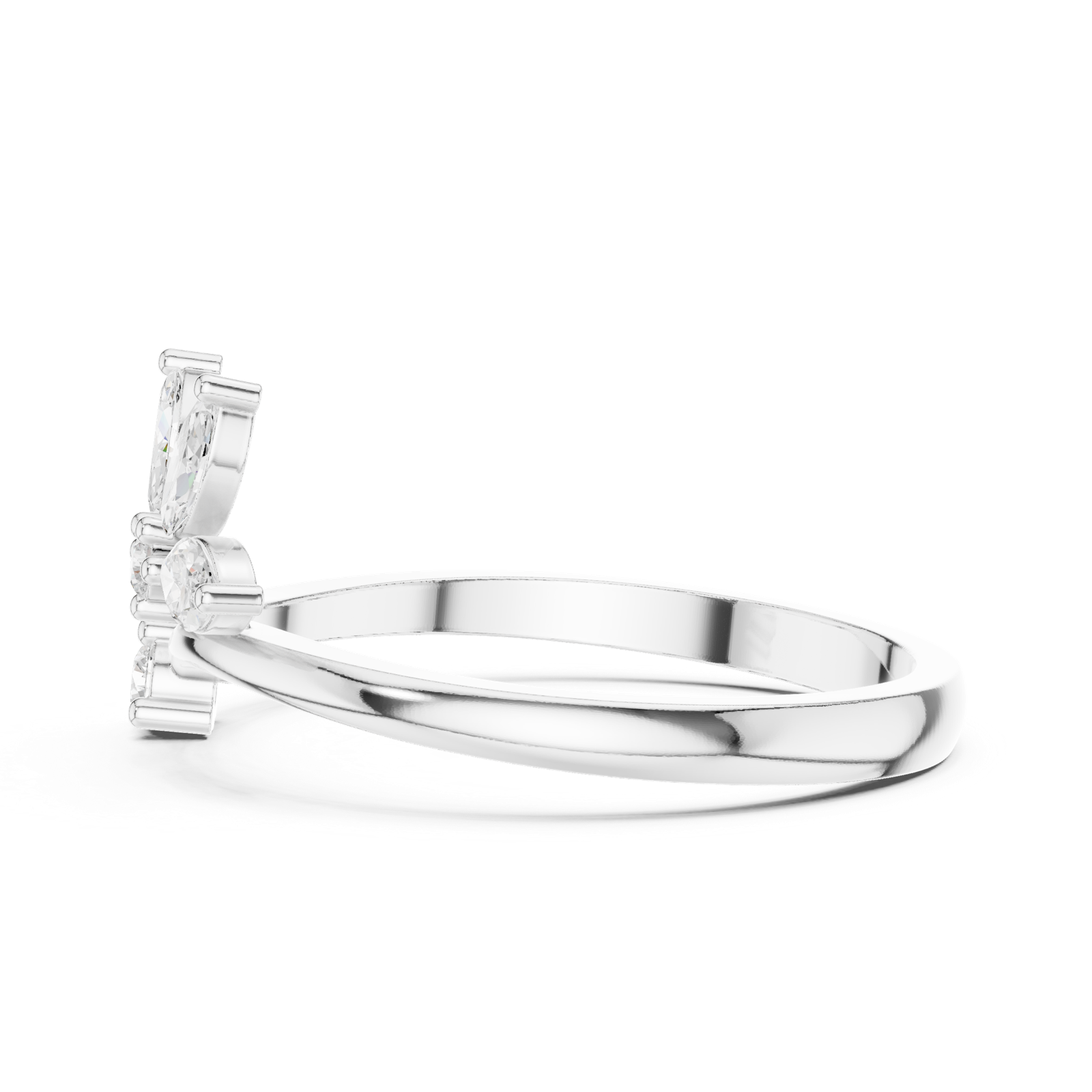 Gold Ring HLR-259, White Gold, view 3