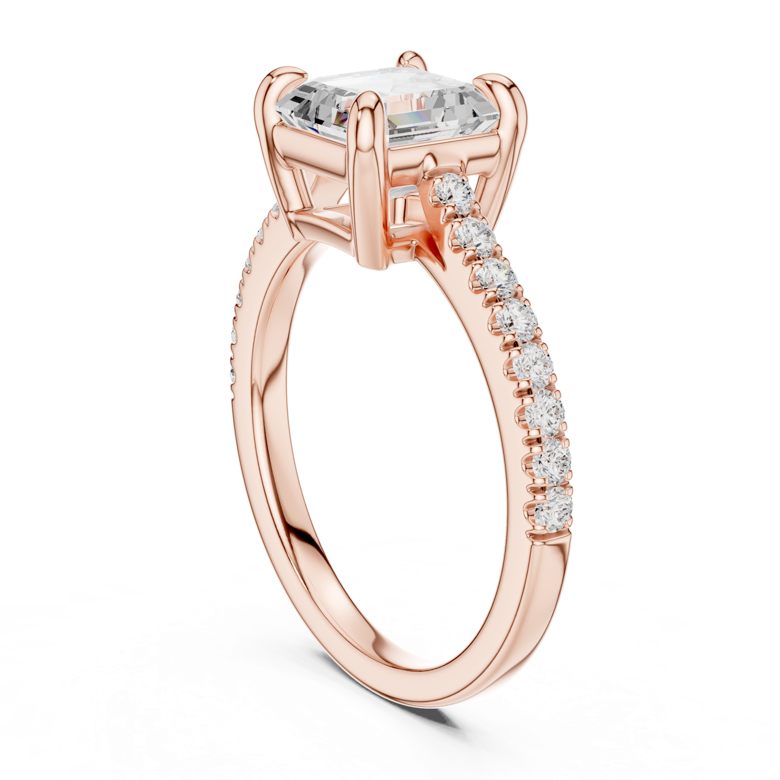 Gold Ring DDLR-875, Rose Gold, view 1