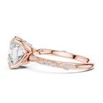 Gold Ring DDLR-167, Oval center stone, Rose Gold, view 3