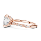 Gold Ring DDLR-167, Oval center stone, Rose Gold, view 3