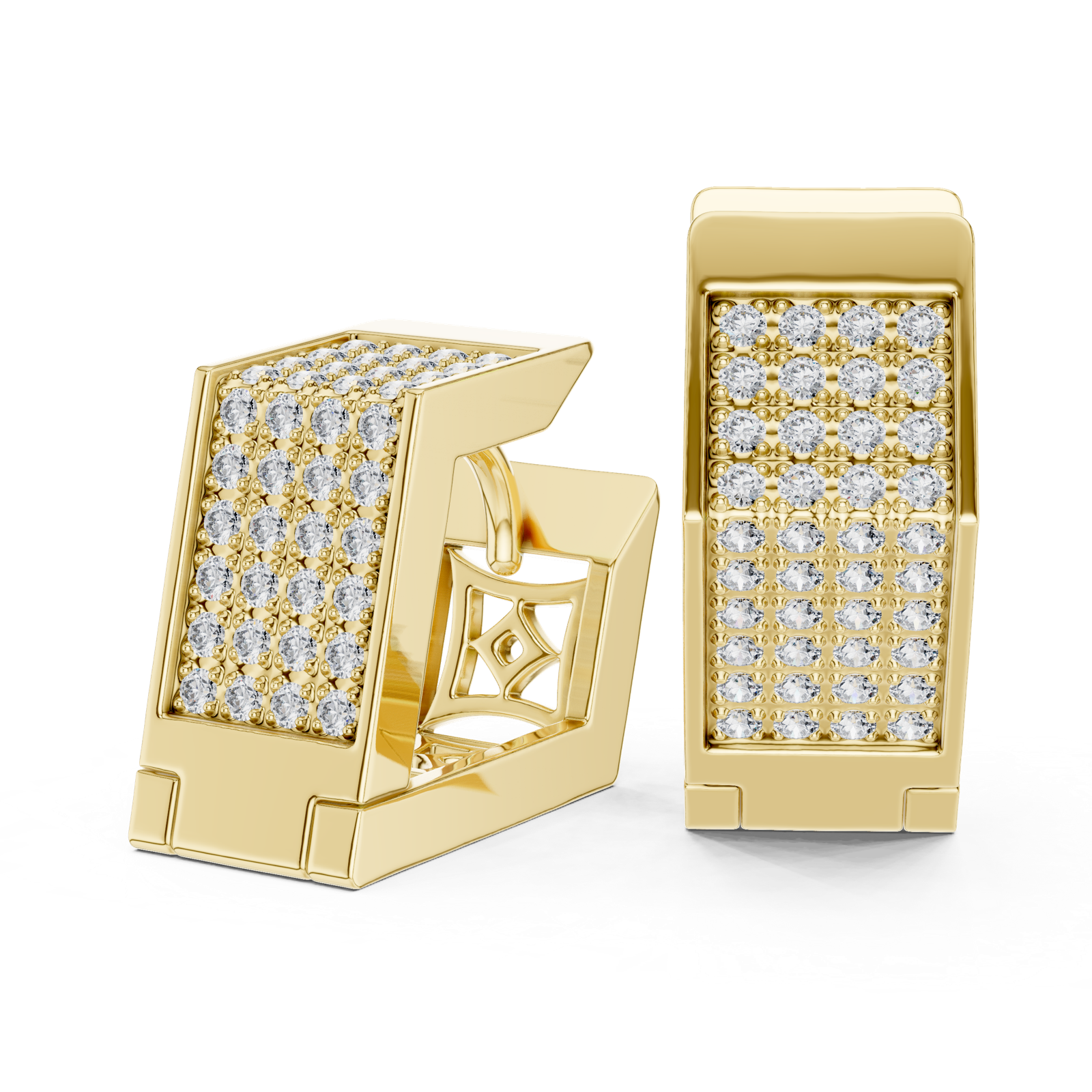 Gold Earrings L03-5, Yellow Gold, view 1