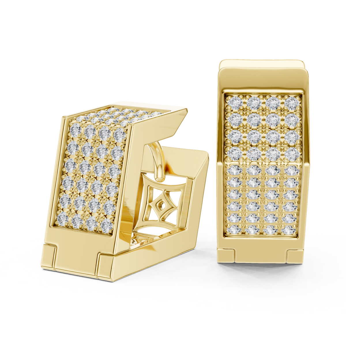 Gold Earrings L03-5, Yellow Gold, view 1