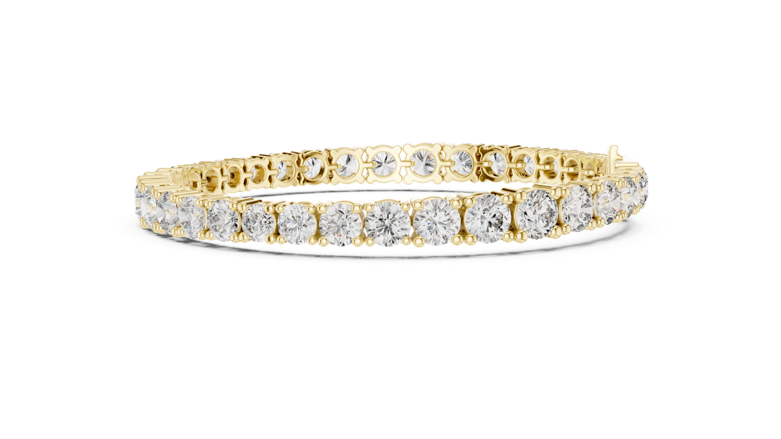 14K Solid Gold Lab Diamond Bracelet, Yellow Gold, view 3