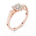 14K Solid Gold Lab Diamond Halo Ring, Rose Gold, view 2
