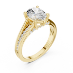 Gold Ring, Oval center stone, Yellow Gold, view 2