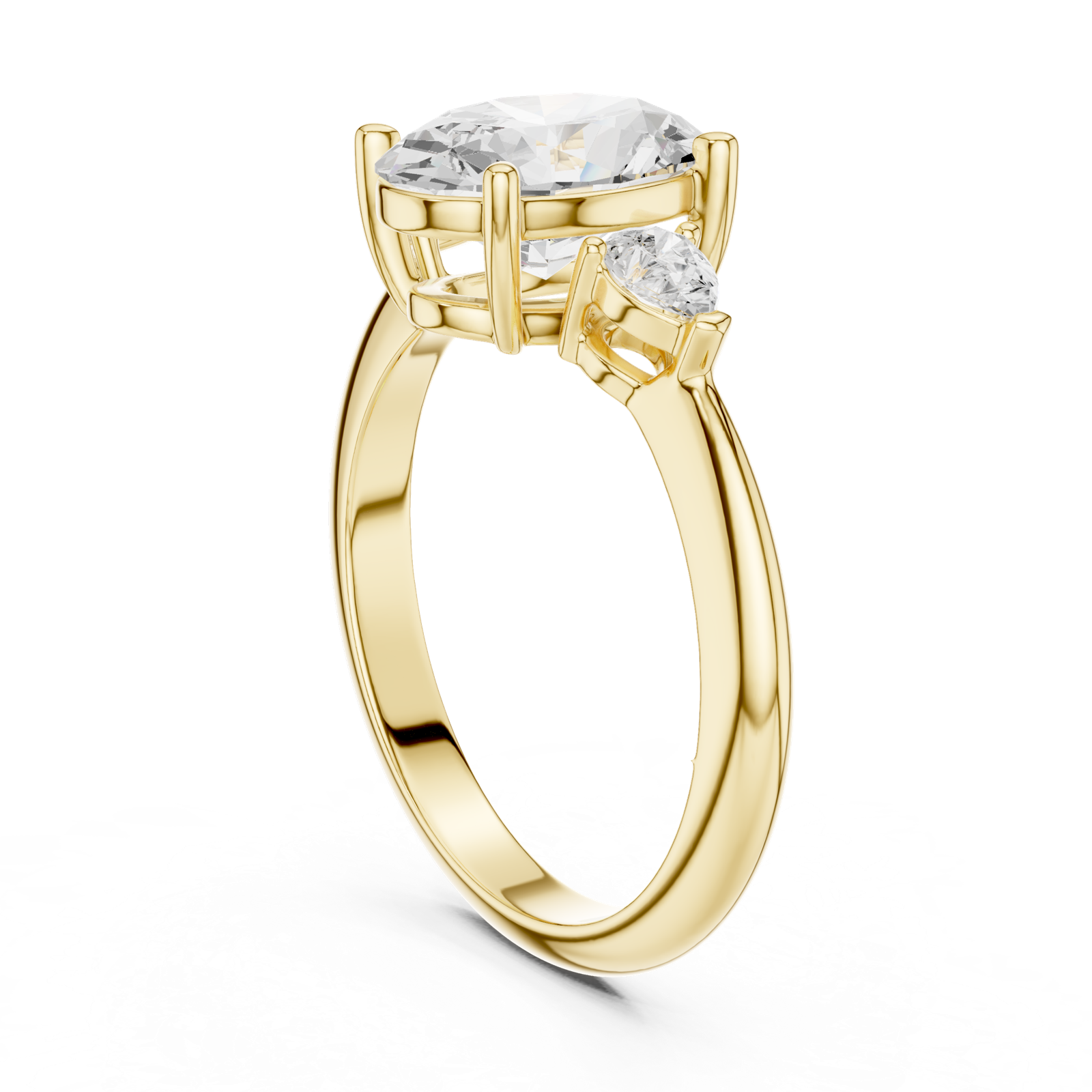 Gold Jewelry L35-66, Oval center stone, Yellow Gold, view 1