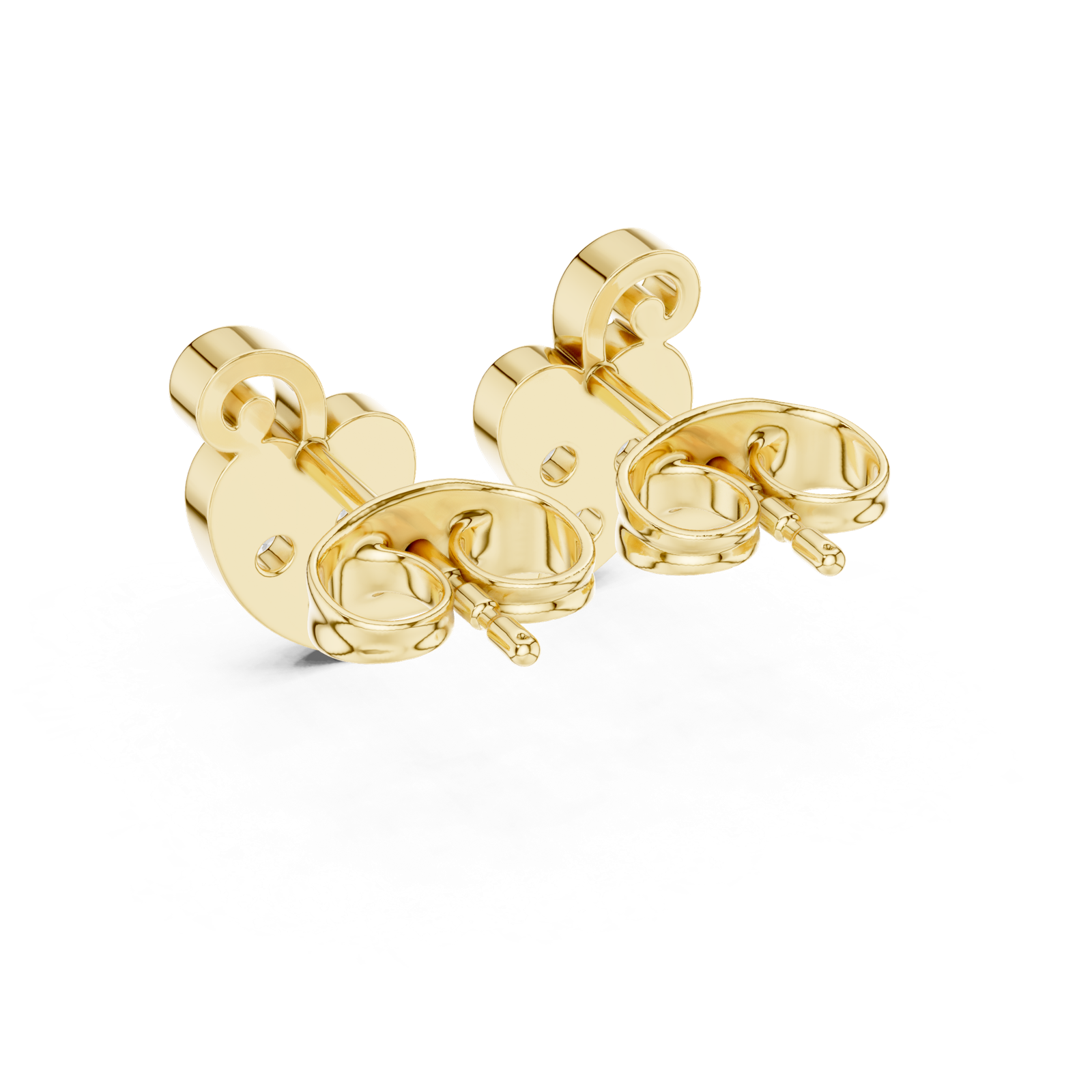 Gold Earrings 9-10021E, Yellow Gold, view 3
