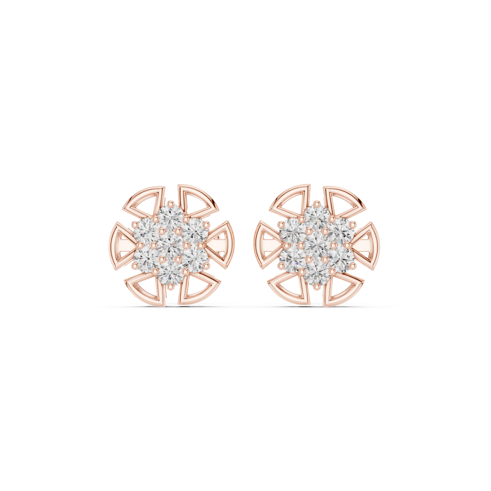 Gold Earrings Earring, Rose Gold, view 4