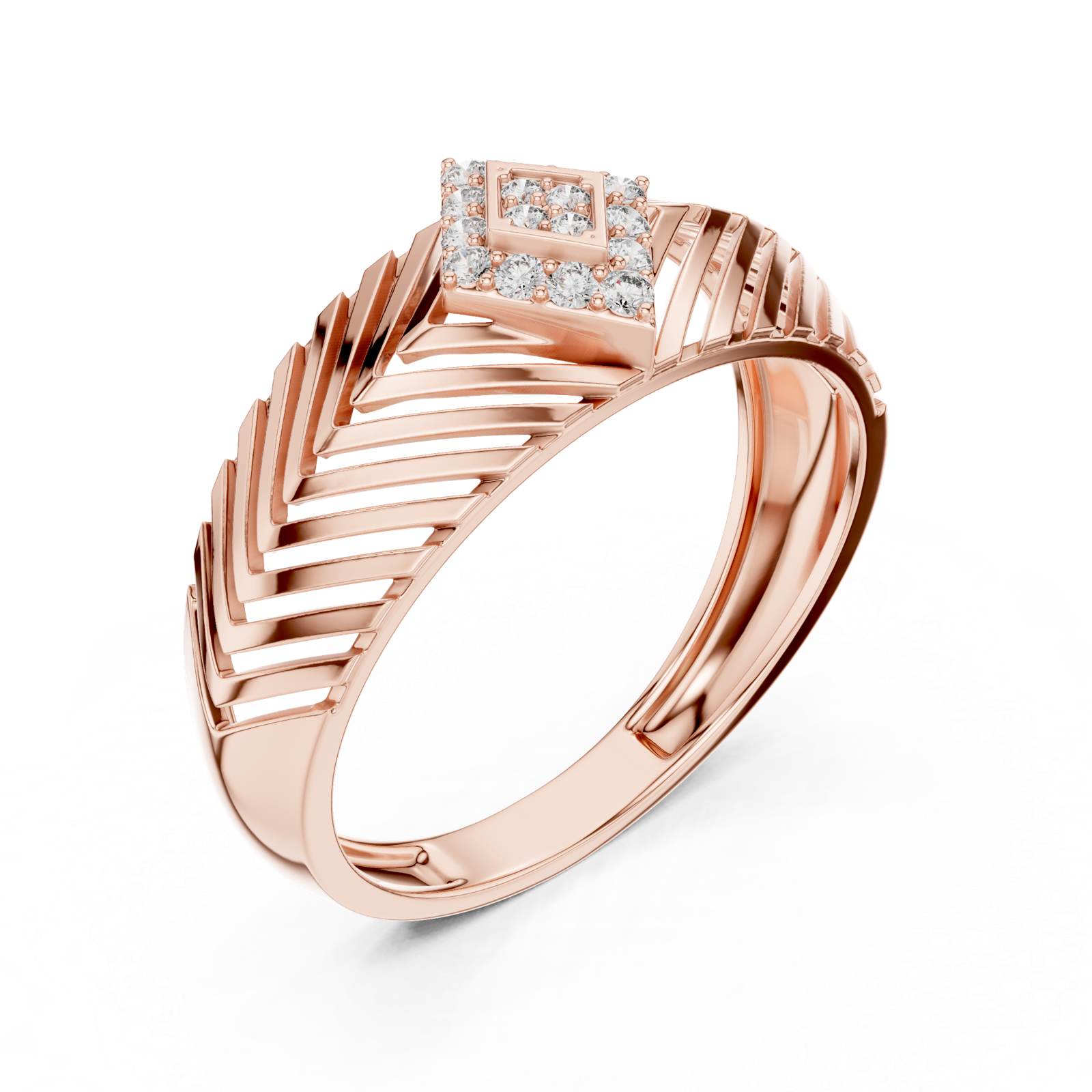 Gold Ring LR-01 (23), Rose Gold, view 2