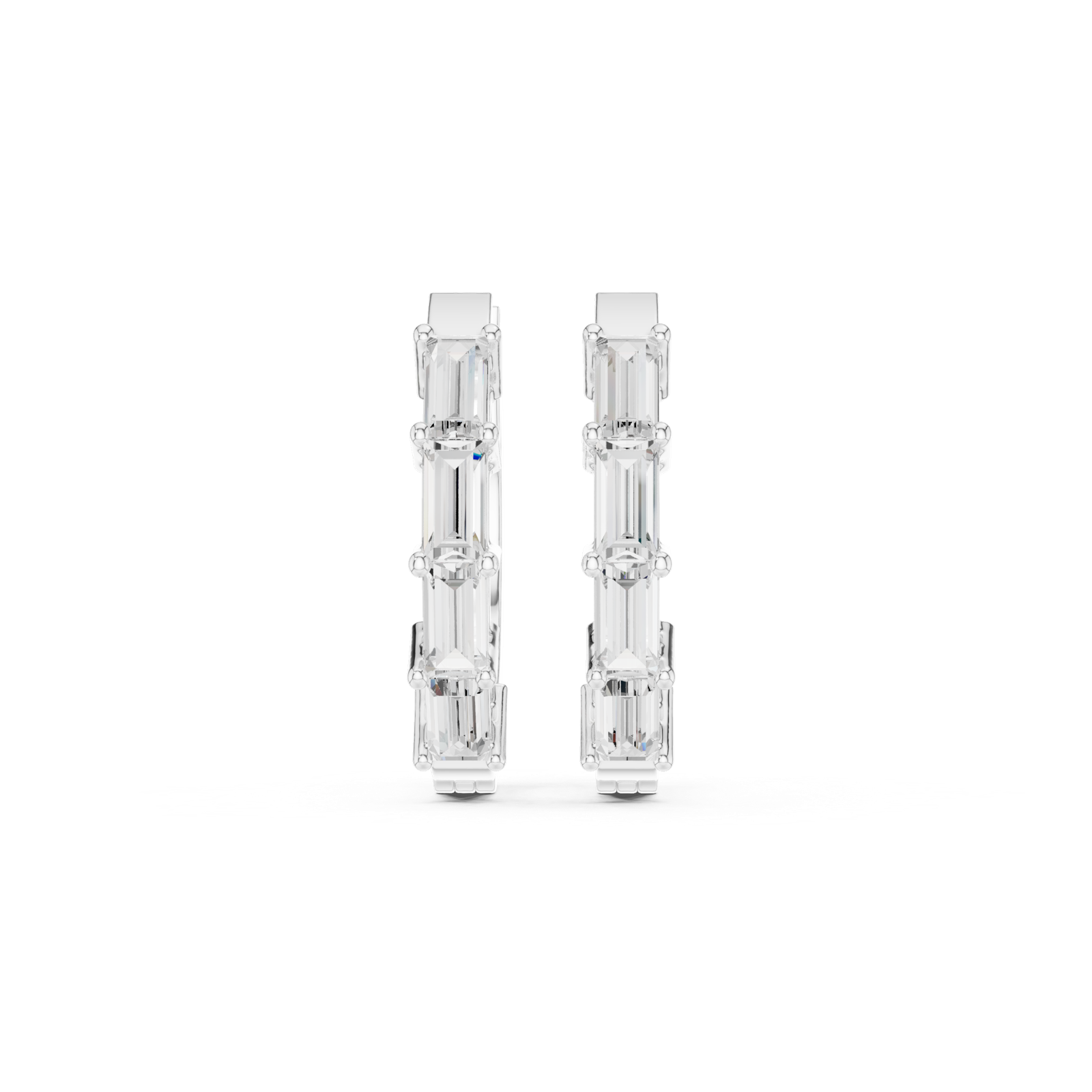 Gold Earrings AOMER-104229, White Gold