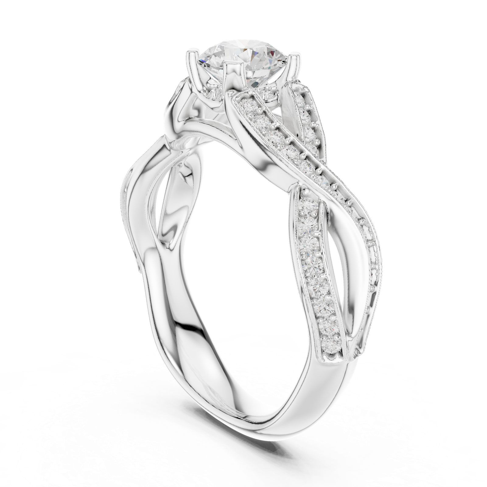 Gold Ring LR-0315, White Gold, view 1