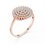Gold Ring DR-6304, Rose Gold, view 2