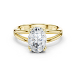 Gold Jewelry L36-7, Oval center stone, Yellow Gold