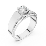 14K Solid Gold Lab Diamond Solitaire Ring, White Gold, view 2