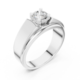 14K Solid Gold Lab Diamond Solitaire Ring, White Gold, view 2