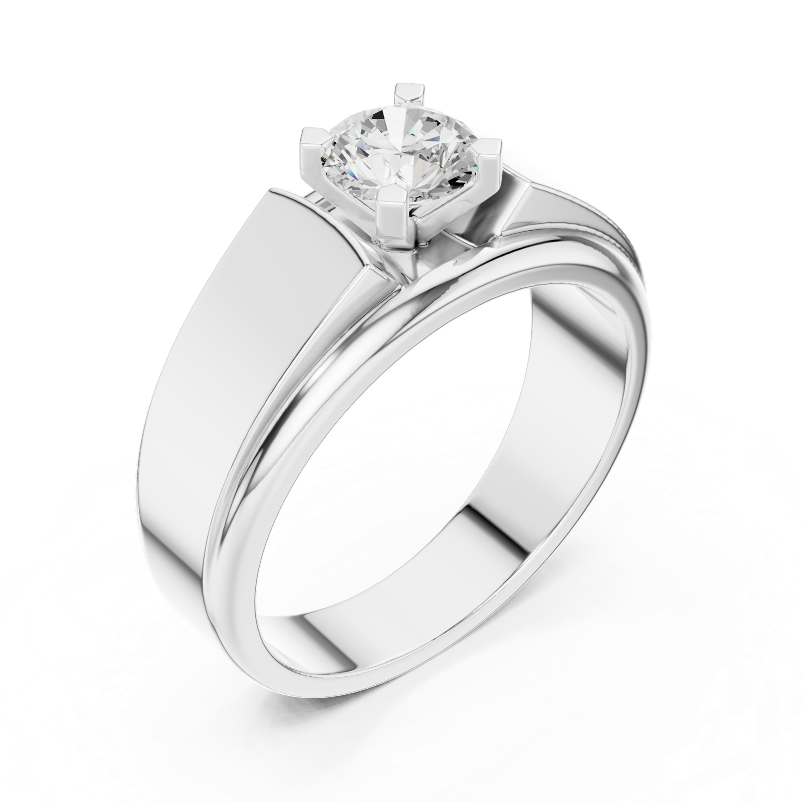 14K Solid Gold Lab Diamond Solitaire Ring, White Gold, view 2