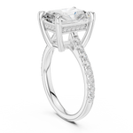 Gold Ring DDLR-250, Radiant center stone, White Gold, view 1