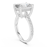 Gold Ring DDLR-250, Radiant center stone, White Gold, view 1