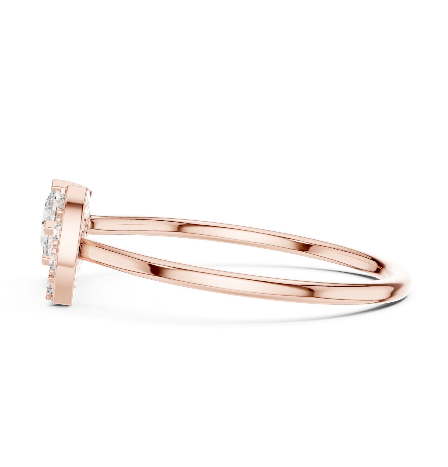 Gold Ring HLR-195, Rose Gold, view 3