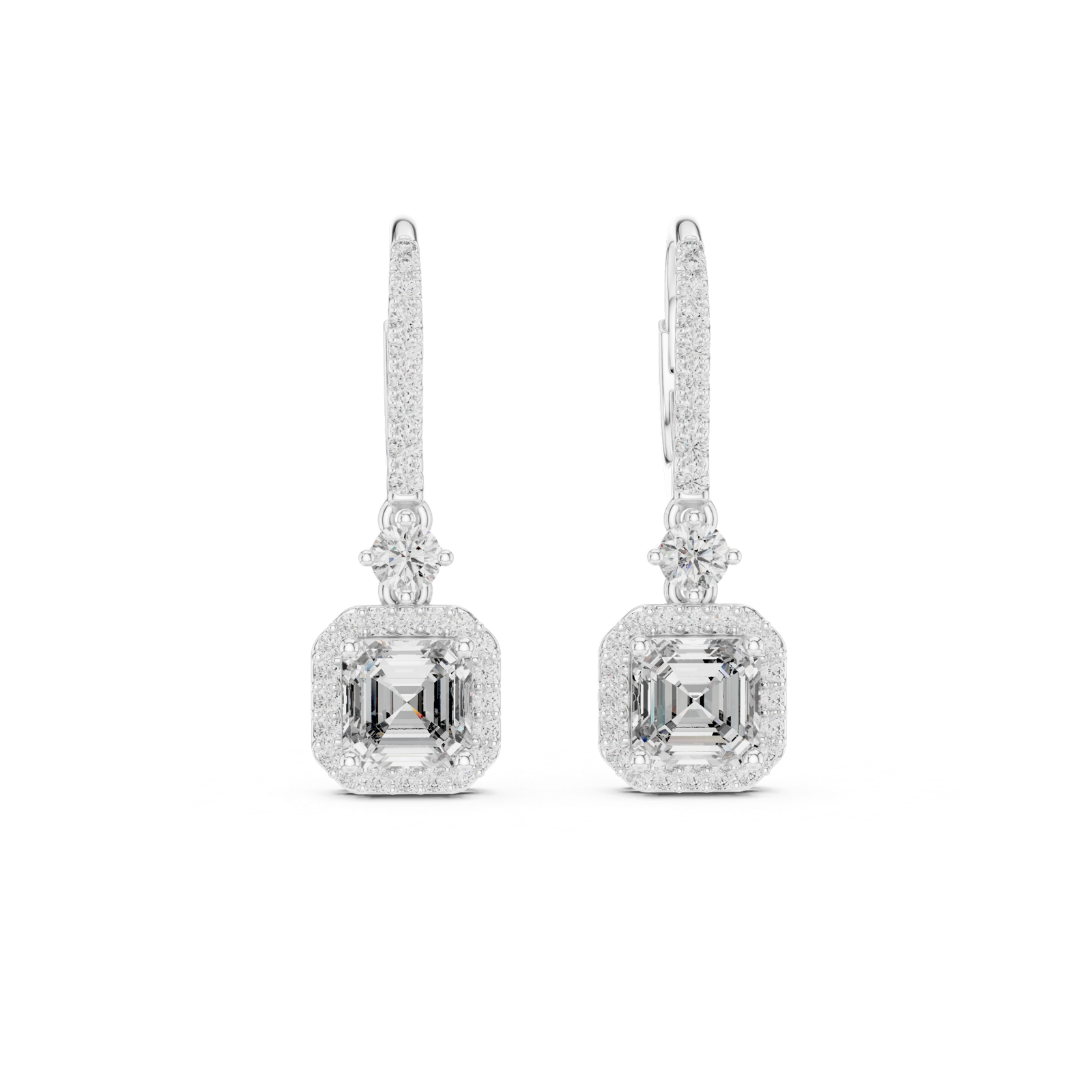 Gold Earrings 9-10001E_23, White Gold