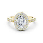 Gold Ring DDLR-349, Oval center stone, Yellow Gold