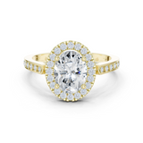 Gold Ring DDLR-349, Oval center stone, Yellow Gold